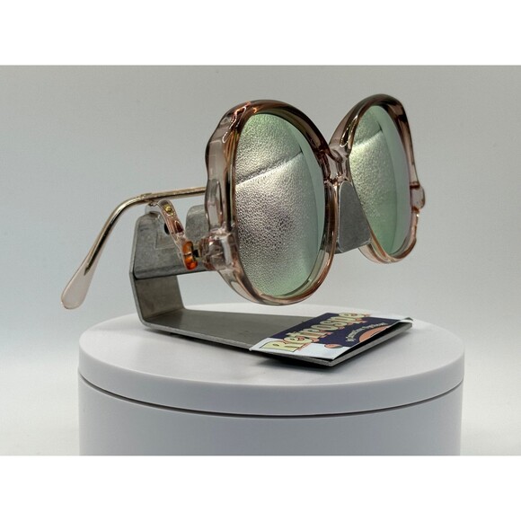 Vintage Oversize Sunglasses NOS Drop Temple Pink Mirror Grey Pink Zyl Frame 80s main image 7